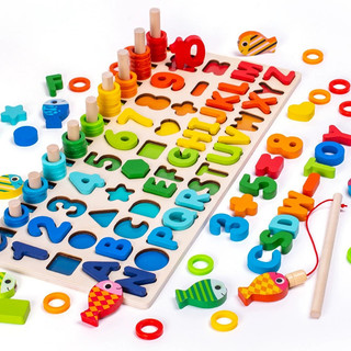 Đồ Chơi Xếp Hình Câu Cá Ba Chiều Theo Phương Pháp Montessori Giáo Dục Sớm Cho Bé