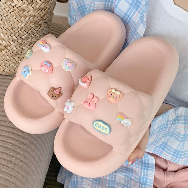 Hoạt Hình Dễ Thương Dép Đế Dày Dép Đi Trong Nhà Thoải Mái Dép Đi Trong Nhà Shit-Steping EVA Chống Trơn Trượt Mềm Đế Dày Cát