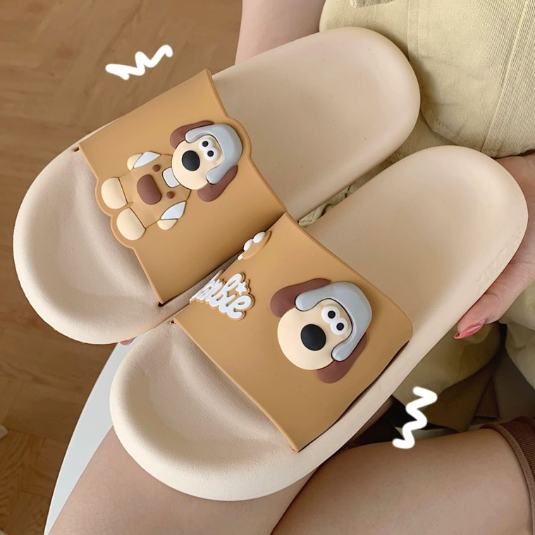 Dép Cho Chó Cặp Đôi Đế Dày Dép Đi Trong Nhà EVA Dép Trong Nhà Phòng Tắm Đế Mềm Tắm Chống Trơn Trượt Dép Dễ Thương ins Đầu Lớn Chó Dép Đi Biển