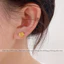 Khuyên tai titan cao cấp mạ vàng 24k thiết kế hình hoa hồng thời trang nhẹ nhàng tinh tế dành cho nữ