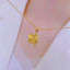 Vòng cổ titan nữ mặt cỏ 4 lá may mắn mạ vàng 18k thời trang sang trọng