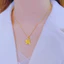 Vòng cổ titan nữ mặt cỏ 4 lá may mắn mạ vàng 18k thời trang sang trọng