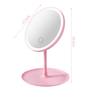 Gương Trang Điểm Nhật Bản có thể sạc lại cao cấp cảm ứng đèn LED bàn gương trang điểm tròn, 3 chế độ ánh sáng, siêu nhấp nháy