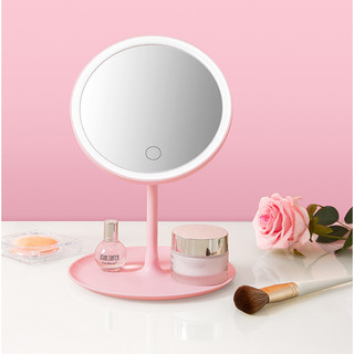 Gương Trang Điểm Nhật Bản có thể sạc lại cao cấp cảm ứng đèn LED bàn gương trang điểm tròn, 3 chế độ ánh sáng, siêu nhấp nháy