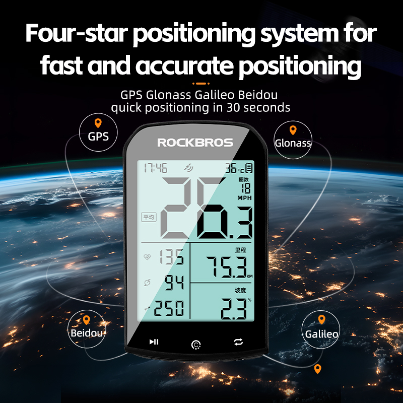 ROCKBROS Đồng Hồ Đo Tốc Độ Không Dây M1 GPS CYCPLUS Speedometer Dành Cho Xe Đạp Leo Núi