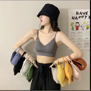 Áo Lót Nữ Không Gọng Thép Dây Chéo Lưng Phong Cách Hàn Quốc