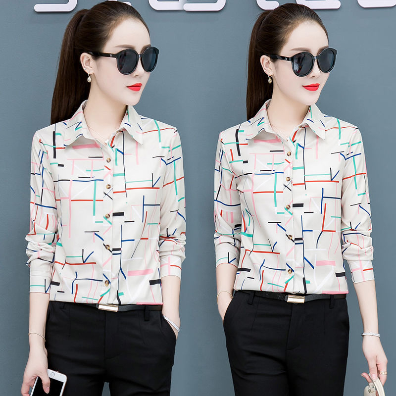 Áo Sơ Mi Tay Dài Form Ôm In Họa Tiết Size Lớn