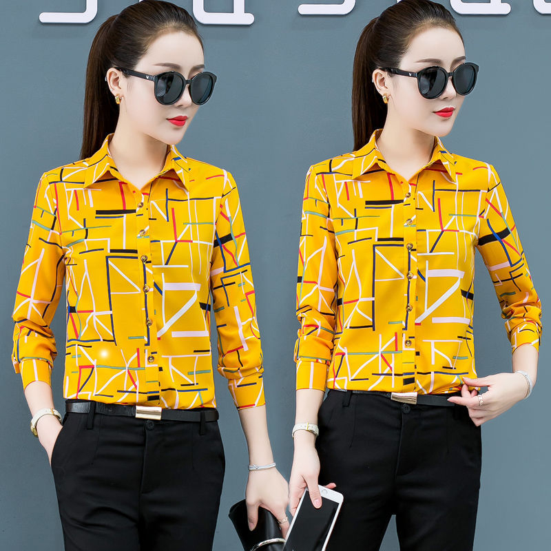 Áo Sơ Mi Tay Dài Form Ôm In Họa Tiết Size Lớn