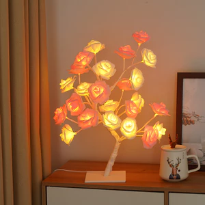 Đèn Led Để Bàn Hình Hoa Anh Đào Trang Trí Giáng Sinh Sạc Cổng usb