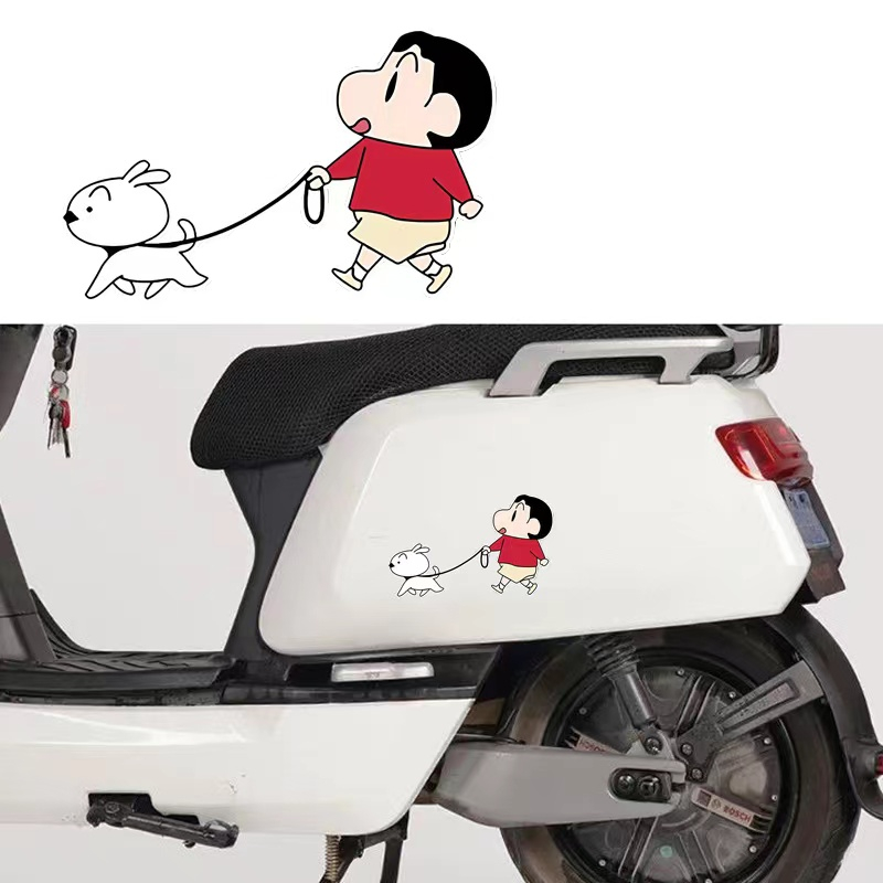 Hl Miếng Dán Trang Trí Xe Hơi / Xe Máy Họa Tiết Hoạt Hình Cậu Bé Bút Chì Shin-chan Chống Trầy Xước / Chống Thấm Nước
