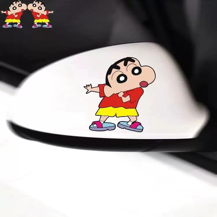 Hl Miếng Dán Trang Trí Xe Hơi / Xe Máy Họa Tiết Hoạt Hình Cậu Bé Bút Chì Shin-chan Chống Trầy Xước / Chống Thấm Nước