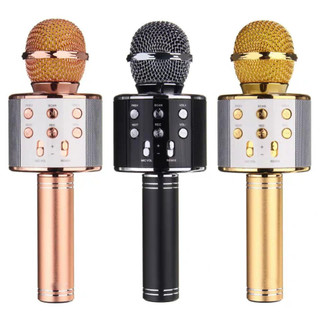 Micro Bluetooth Không Dây WS858 WS-858 Hát Karaoke Micrô cầm tay gia đình tích hợp chất lượng âm thanh lossless