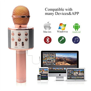 Micro Bluetooth Không Dây WS858 WS-858 Hát Karaoke Micrô cầm tay gia đình tích hợp chất lượng âm thanh lossless