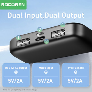 Rocoren Sạc Dự Phòng 10000mAh Thiết Kế Nhỏ Gọn Tiện Dụng