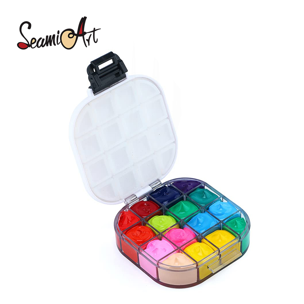 Ảnh Hộp nhựa SEAMIART 16 ngăn đựng màu nước / sơn dầu tiện dụng 1