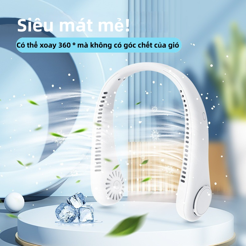 Ảnh Quạt đeo cổ không cánh EVEBOT có thể điều chỉnh ba tốc độ với bộ sạc USB tiện lợi và chất lượng cao 3