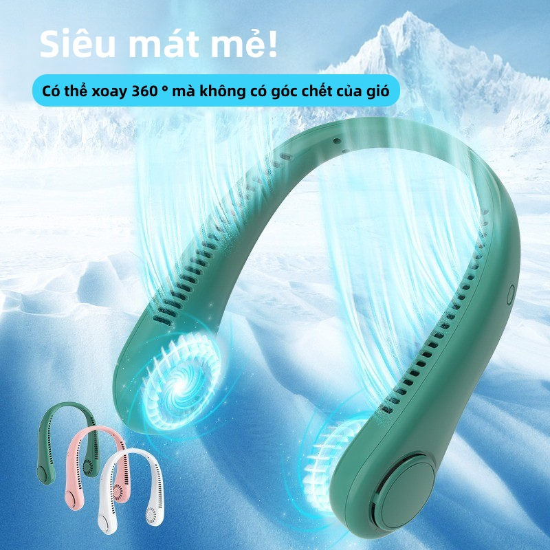 Ảnh Quạt đeo cổ không cánh EVEBOT có thể điều chỉnh ba tốc độ với bộ sạc USB tiện lợi và chất lượng cao 2