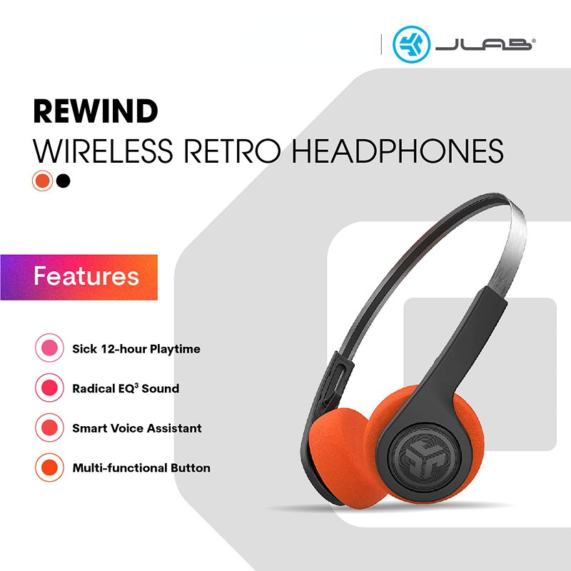 Tai nghe không dây JLab Rewind Retro | Bluetooth 4.2 | Thời gian chơi ...