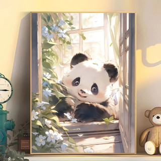 MOZI✨chú gấu trúc dễ thương 40*50CM tranh tô màu theo số sơn acrylic  tranh sơn dầu số  tranh số hóa tranh tô màu số hoá Tranh tô số hoáTranh Sơn Dầu Kỹ Thuật Số Tự Tô Màu Hình Gấu Trúc Và Hoa