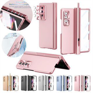 Ốp Điện Thoại Trong Suốt Mạ Điện Từ Tính Có Ngăn Đựng Bút Cho Samsung Galaxy Z Fold 4 Z Fold 5 Z Fold 3 S