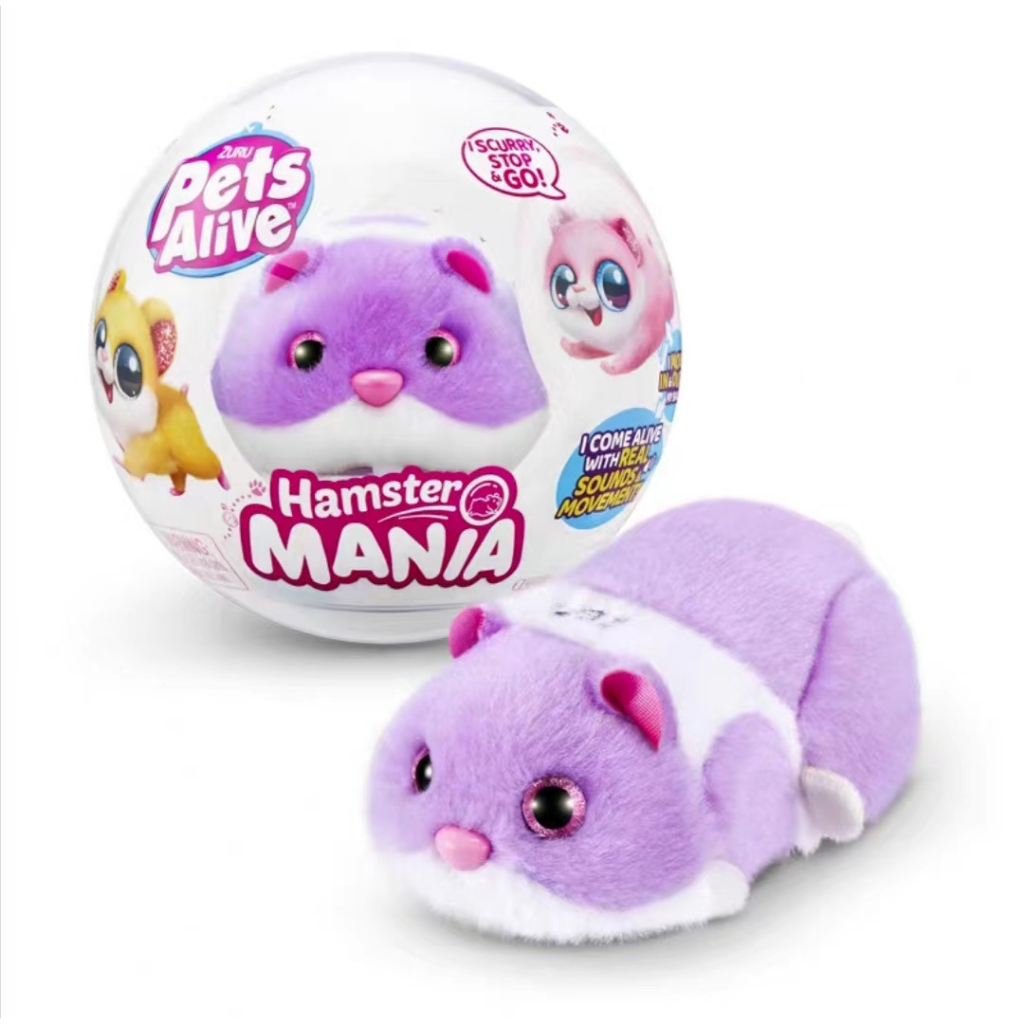 Pets Alive HamsterMania by ZURU, đồ chơi điện tử chuột hamster 20+ âm thanh, bóng tương tác