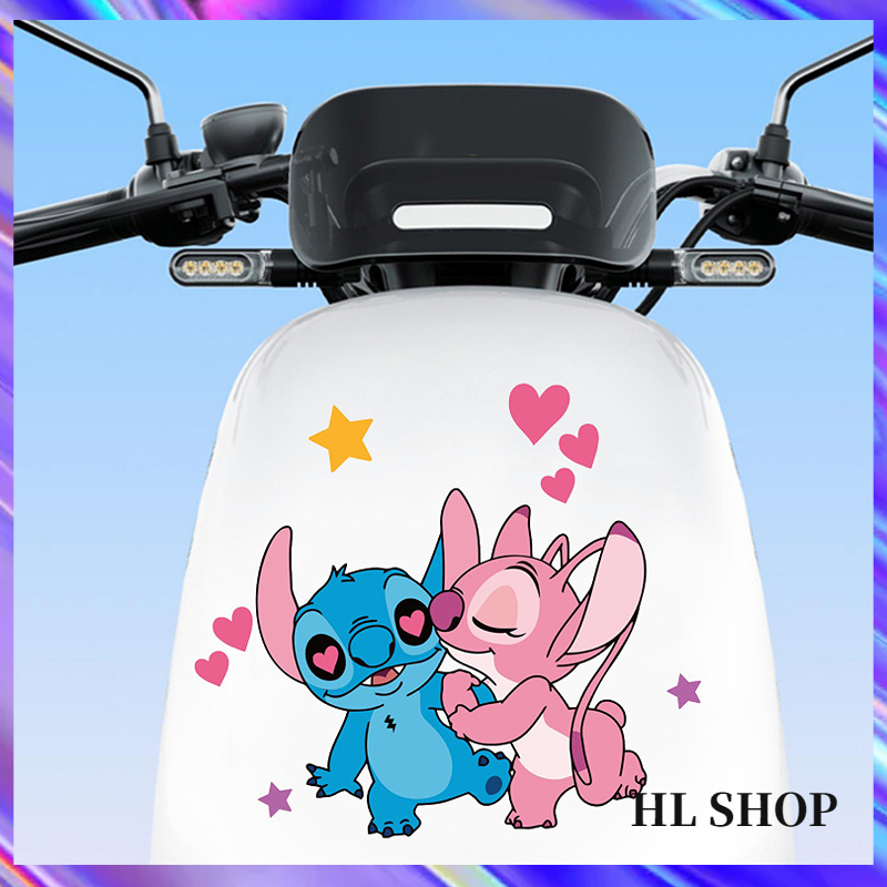 Miếng Dán Trang Trí Xe Máy Chống Trầy Xước Chống Thấm Nước Họa Tiết Hoạt Hình Stitch Dễ Thương