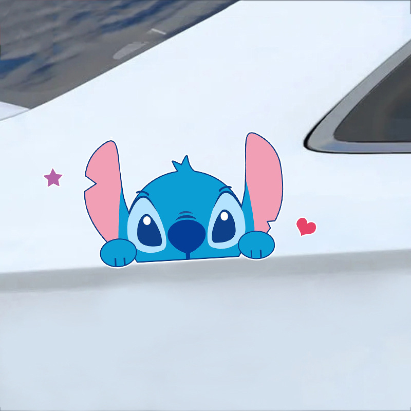 Miếng Dán Trang Trí Xe Máy Chống Trầy Xước Chống Thấm Nước Họa Tiết Hoạt Hình Stitch Dễ Thương