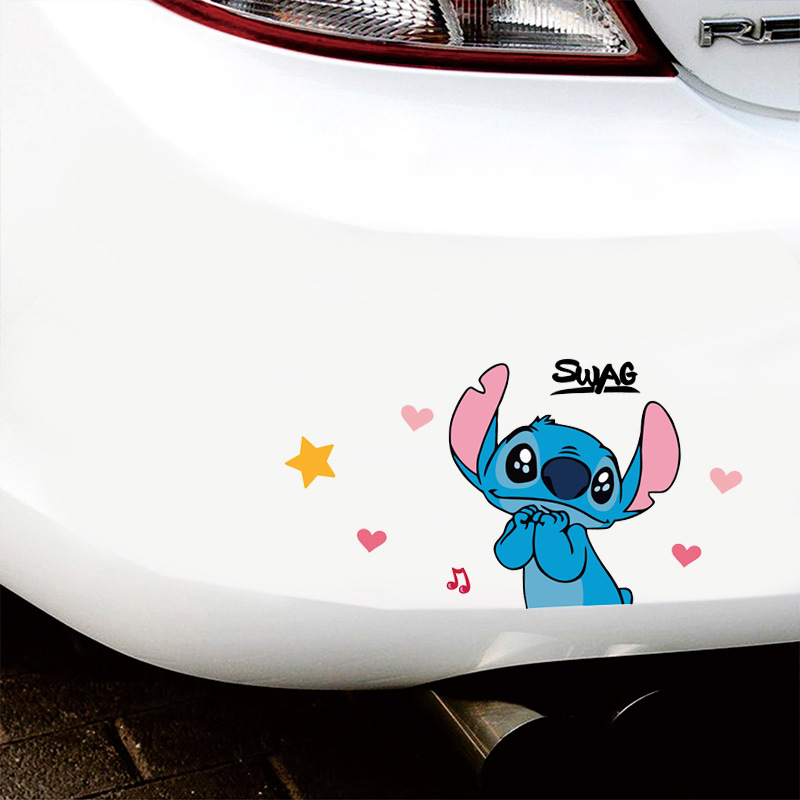 Miếng Dán Trang Trí Xe Máy Chống Trầy Xước Chống Thấm Nước Họa Tiết Hoạt Hình Stitch Dễ Thương