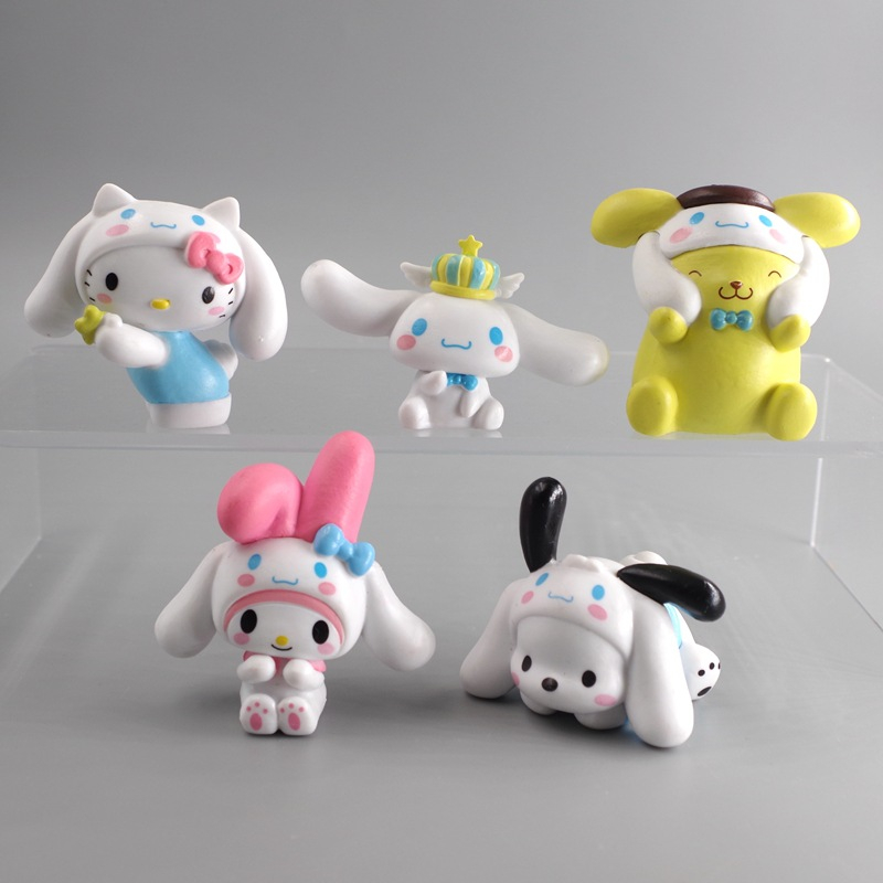 SANRIO Set 5 Mô Hình Nhân Vật Phim Hoạt Hình hello kitty kuromi my ...
