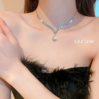 DREJEW Vòng Cổ Dây Chuyền Đính Kim Cương Giả Hình Giọt Nước Sang Trọng Cho Nữ Vòng Cổ Nữ