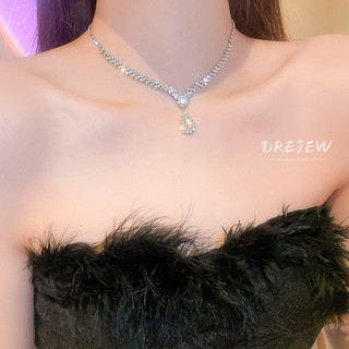 DREJEW Vòng Cổ Dây Chuyền Đính Kim Cương Giả Hình Giọt Nước Sang Trọng Cho Nữ Vòng Cổ Nữ