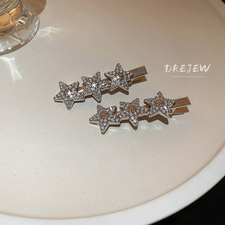 DREJEW Kẹp Tóc Hình Ngôi Sao Nơ Đính Đá Ngọt Ngào Thời Trang Hàn Quốc Cho Nữ