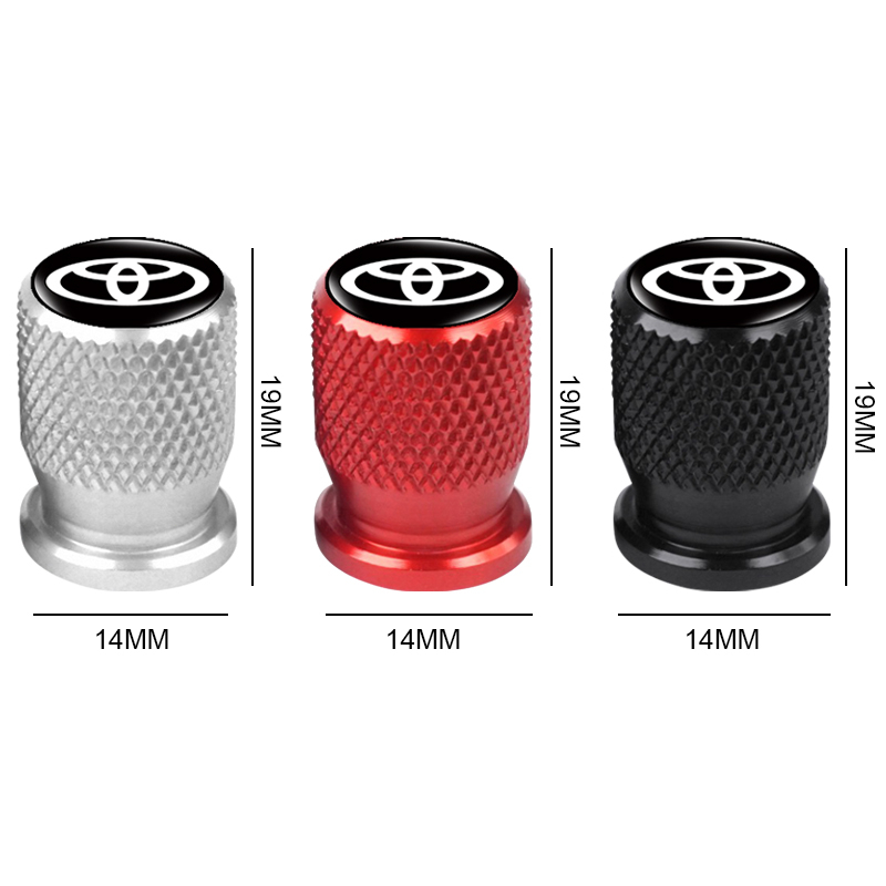 Set 4 Nắp Đậy Lốp Xe Hơi Bằng Nhôm Chống Rò Rỉ Cho Toyota Camry Corolla RAV4 Highlander FJ Cruiser Land Yaris
