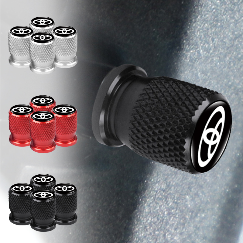 Set 4 Nắp Đậy Lốp Xe Hơi Bằng Nhôm Chống Rò Rỉ Cho Toyota Camry Corolla RAV4 Highlander FJ Cruiser Land Yaris