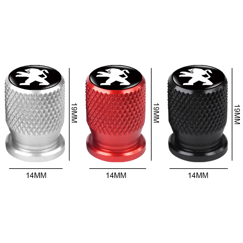 Set 4 Nắp Van Bánh Xe Hơi Bằng Nhôm Chống Rò Rỉ Cho Peugeot 308 206 207 408 508 RCZ 208 3008 2008 4008