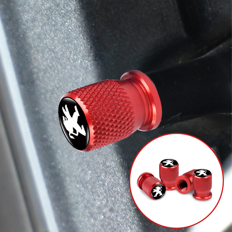 Set 4 Nắp Van Bánh Xe Hơi Bằng Nhôm Chống Rò Rỉ Cho Peugeot 308 206 207 408 508 RCZ 208 3008 2008 4008