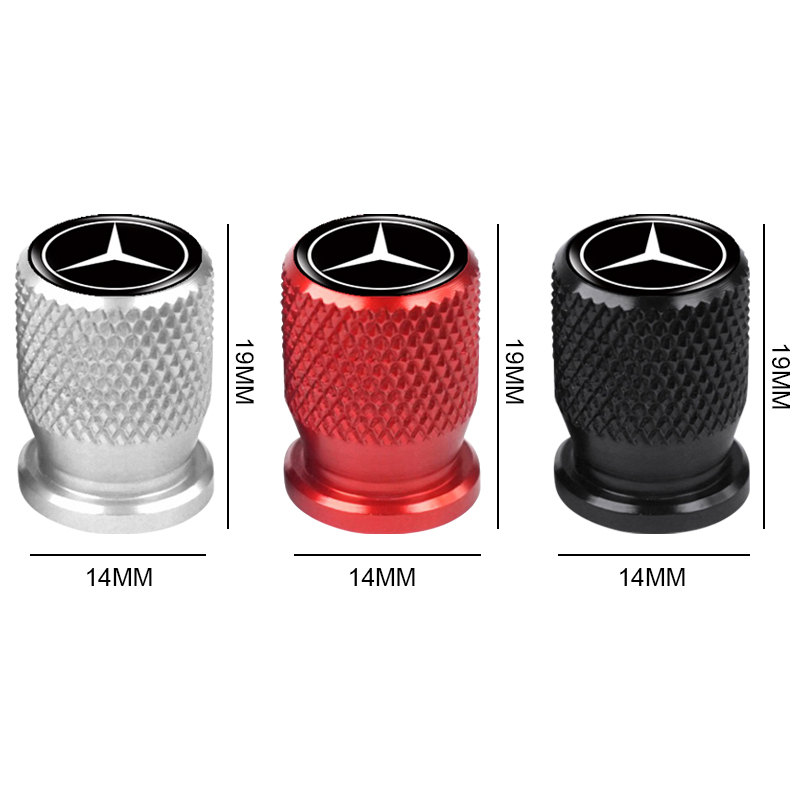 Set 4 Nắp Van Bánh Xe Hơi Mercedes Benz Class W212 W211 W210 W203 W204 W205 CLA GLK CLS A C E Bằng Nhôm Chống Rò Rỉ