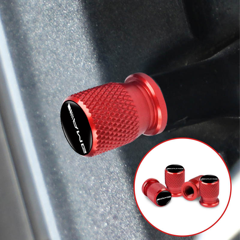 Bộ 4 Nắp Van Bánh Xe Hơi 3D Chống Rò Rỉ Cho Mercedes Benz AMG GLC GLE CLA GLA W205 W211 W213