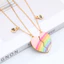 Bộ 2 Vòng cổ Nam Châm Hình Bướm / Trái Tim Màu Cầu Vồng Lấp Lánh Tùy Chỉnh Thời Trang Cho Bạn Thân DIY
