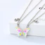 Bộ 2 Vòng cổ Nam Châm Hình Bướm / Trái Tim Màu Cầu Vồng Lấp Lánh Tùy Chỉnh Thời Trang Cho Bạn Thân DIY
