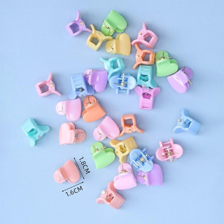 Hộp 50 Kẹp Tóc Mini Hình Trái Tim / Bướm / Vương Miện Màu Kẹo Ngọt Ngào Dễ Thương