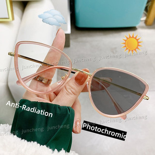Kính Mắt Chống Bức Xạ Photochromic Thời Trang Dành Cho Nữ / Nam Kim Loại Mắt Mèo Chống Ánh Sáng Xanh Kính Có Thể hoán Đổi Cho Nhau