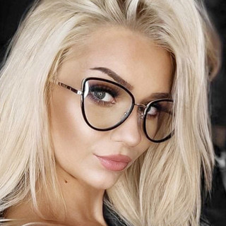 Kính Mắt Chống Bức Xạ Photochromic Thời Trang Dành Cho Nữ / Nam Kim Loại Mắt Mèo Chống Ánh Sáng Xanh Kính Có Thể hoán Đổi Cho Nhau