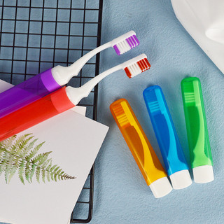 2pcs portable travel folding toothbrush mini soft bristle toothbrush tái sử dụng