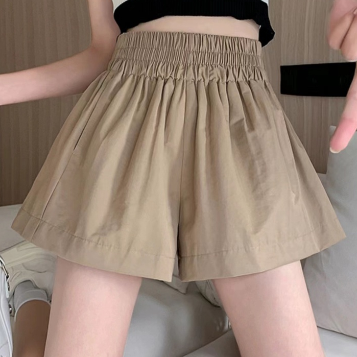 Quần Short Chữ A Lưng Cao Ống Rộng Màu Hồng Phong Cách Hàn Quốc Thời Trang Mùa Hè Hàng Mới Quần đùi nữ rộng Quần kaki nữ
