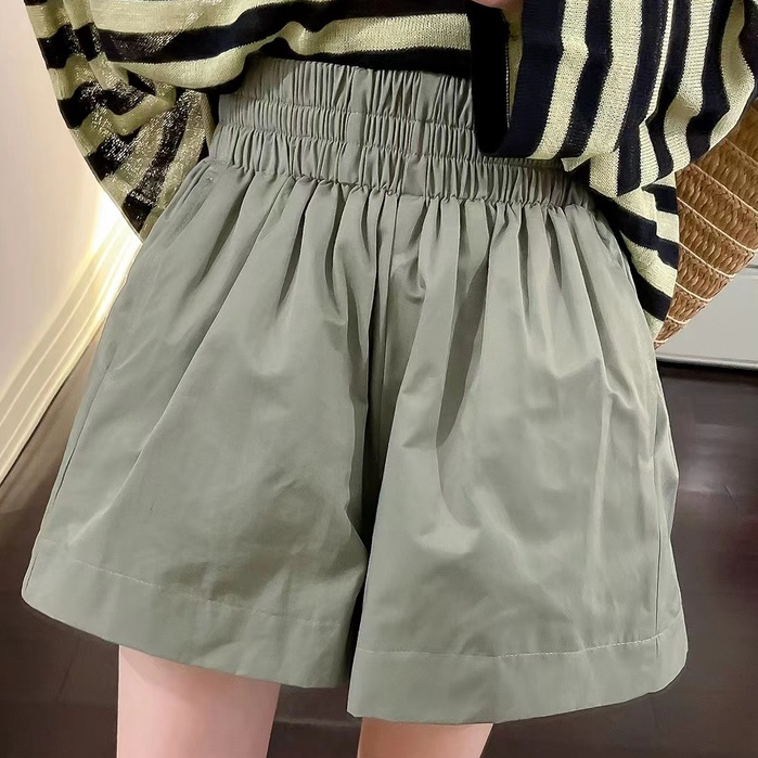 Quần Short Chữ A Lưng Cao Ống Rộng Màu Hồng Phong Cách Hàn Quốc Thời Trang Mùa Hè Hàng Mới Quần đùi nữ rộng Quần kaki nữ