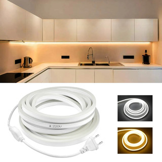 Băng linh hoạt Đèn LED Neon 120LEDs / M 220V Ống dây chống nước DIY Giáng sinh Ngày lễ Trang trí Đèn 1M 2M 3M 5M 10M