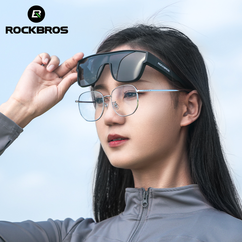 ROCKBROS Đi Xe Đạp Kính Phân Cực Cận Thị Unisex Khung Lớn Nhẹ Chống Nắng Chống Gió Thiết Bại Thể Thao