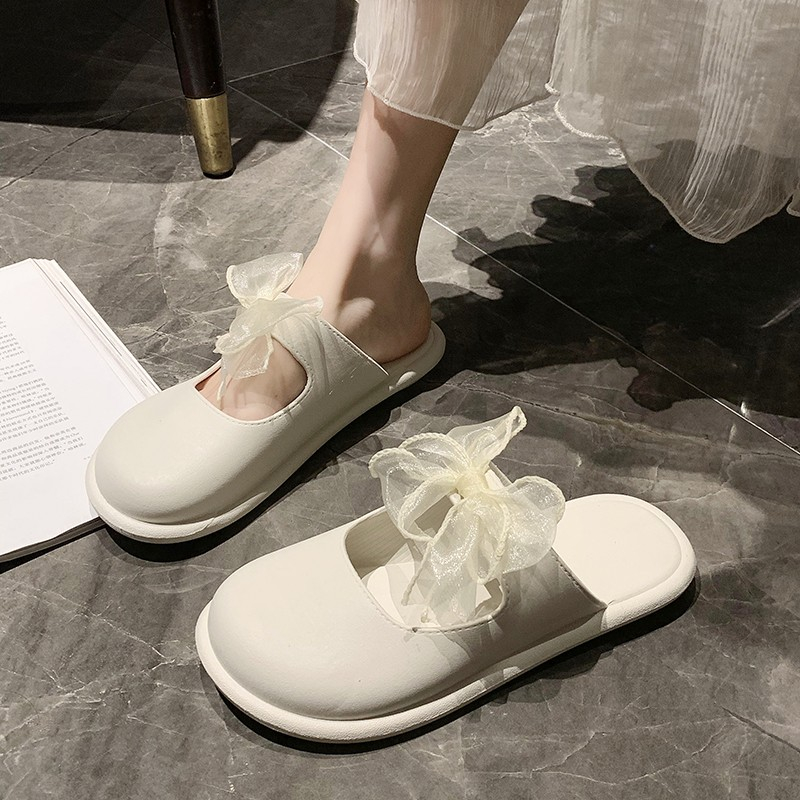 Đế Sandal  Bằng Chống Trượt Thắt Nơ Thời Trang Hàn Quốc 2025 Cho Nữ