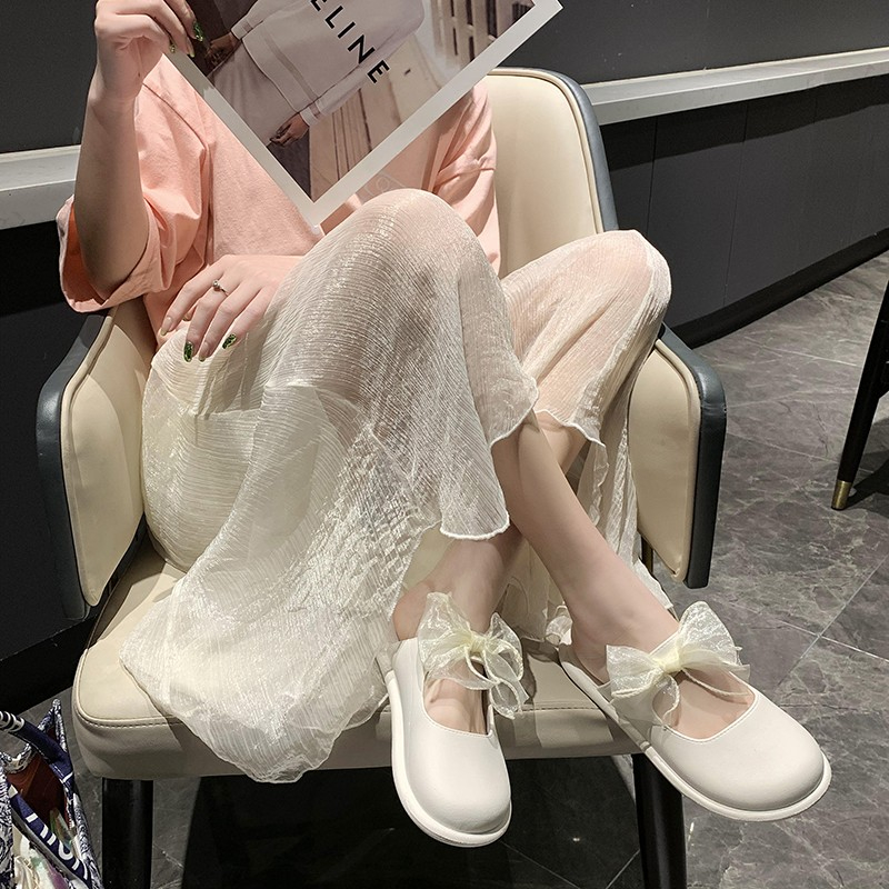Đế Sandal  Bằng Chống Trượt Thắt Nơ Thời Trang Hàn Quốc 2025 Cho Nữ